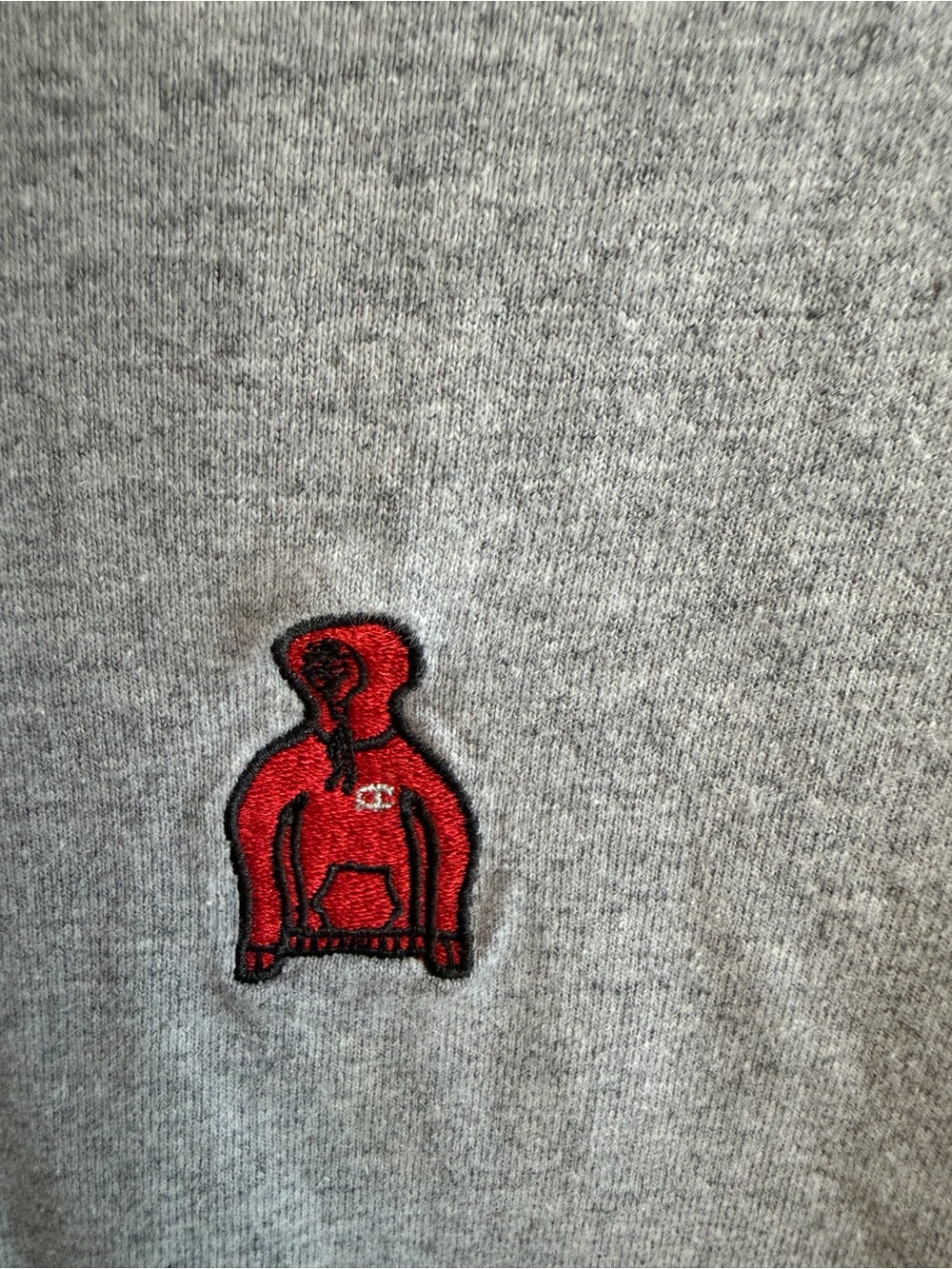 Champion Gray Short-Sleeve Tee with Small Red Embroidered Logo - Picture 3 of 8